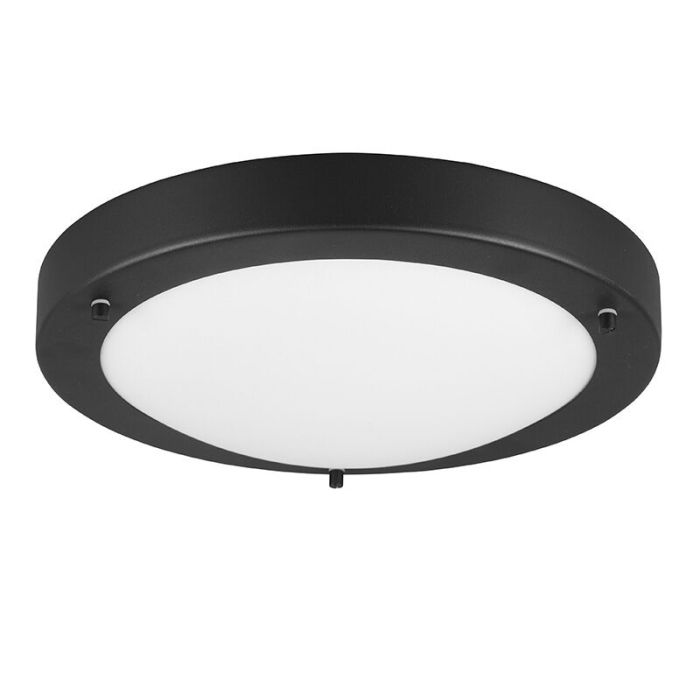 Plafonnier salle de bain moderne noir, Hadleigh, IP44