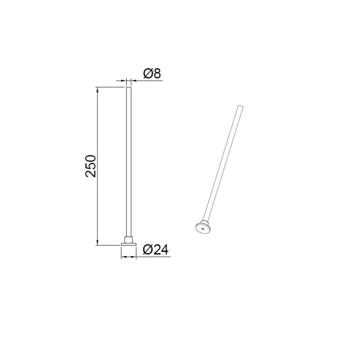 Suspension pour éclairage sur rail biphasé, métal, gris, 25cm