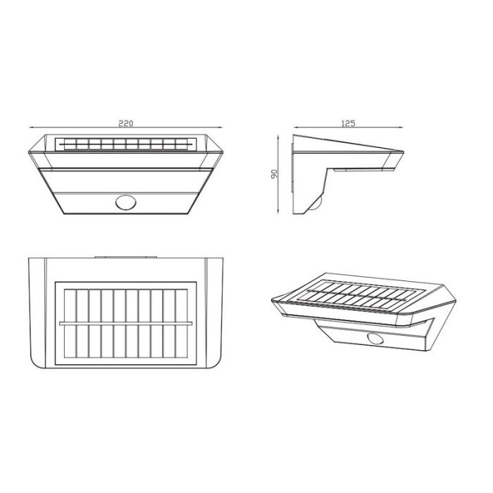 Applique extérieur avec détecteur de mouvement moderne anthracite, Sunniva, 5W, 3000K LED, IP44