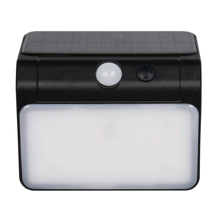 Applique solaire extérieur en plastique noire, Mijs, 2,5W, 4000K LED, IP44