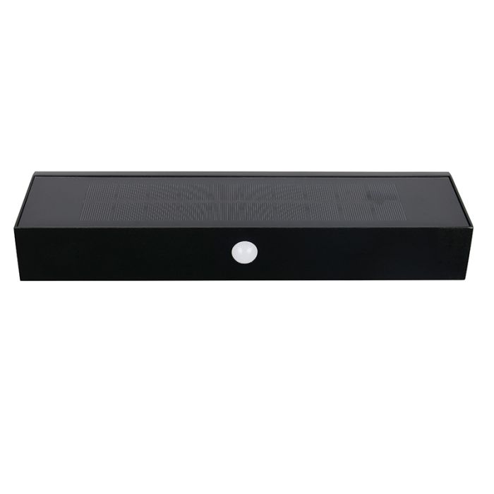 Applique solaire extérieur moderne noire, Ravindra, 6W, 4000K LED, IP44