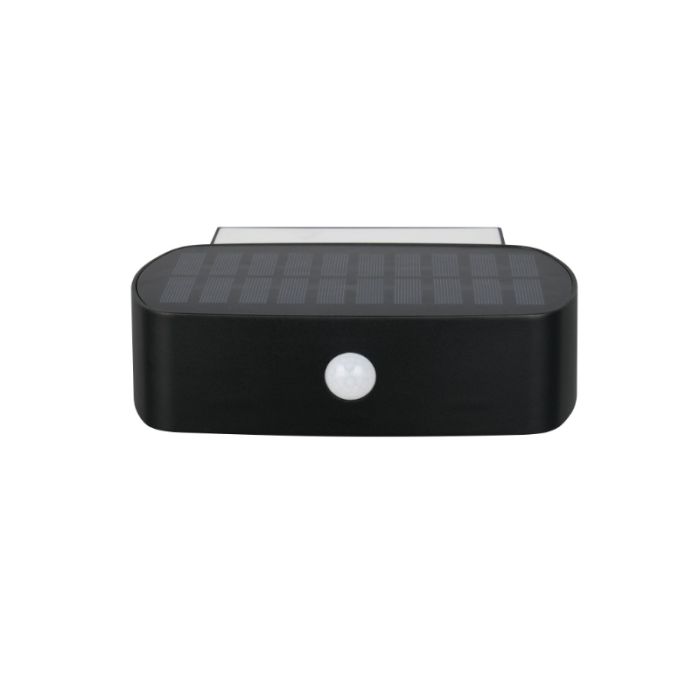 Applique solaire extérieur moderne noire, Pytsje, 6W, 4000K LED, IP44, avec interrupteur