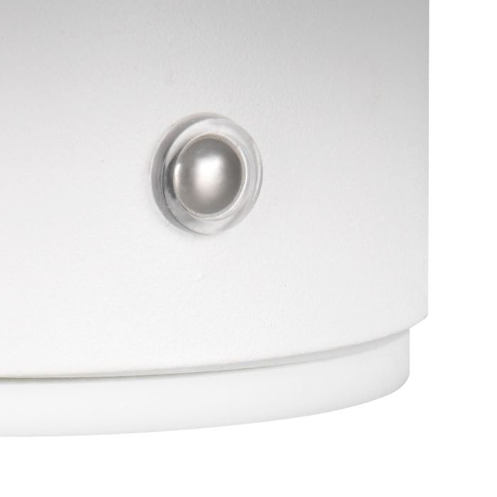 Applique murale rechargeable en métal blanche, Khaoula, 1,5W, 3000K LED, gradable en 3 étapes