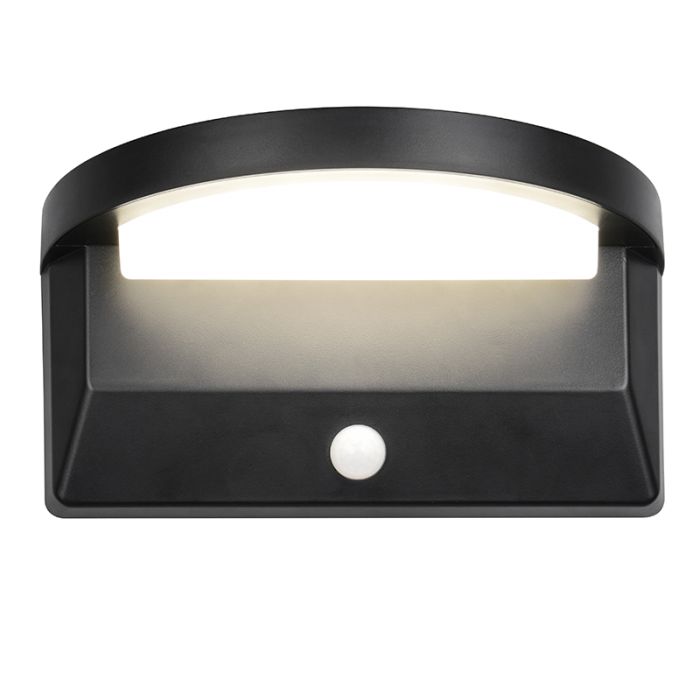 Applique solaire extérieur moderne noire, Neelam, 8W, 4000K LED, IP44