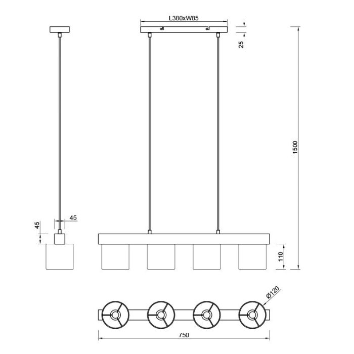 Suspension en bois marronne, Keltoum