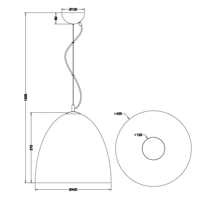 Suspension demi-sphère moderne laiton, Ingmar