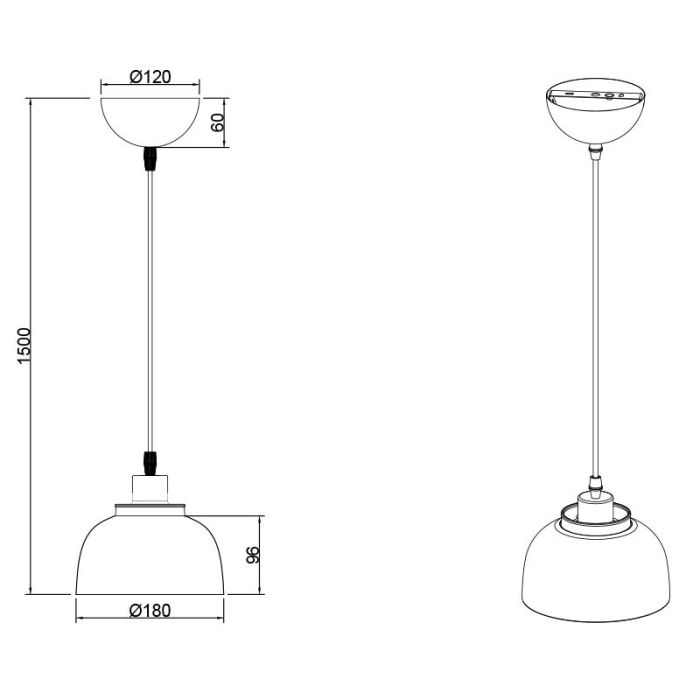 Suspension industrielle noire, Sylvano