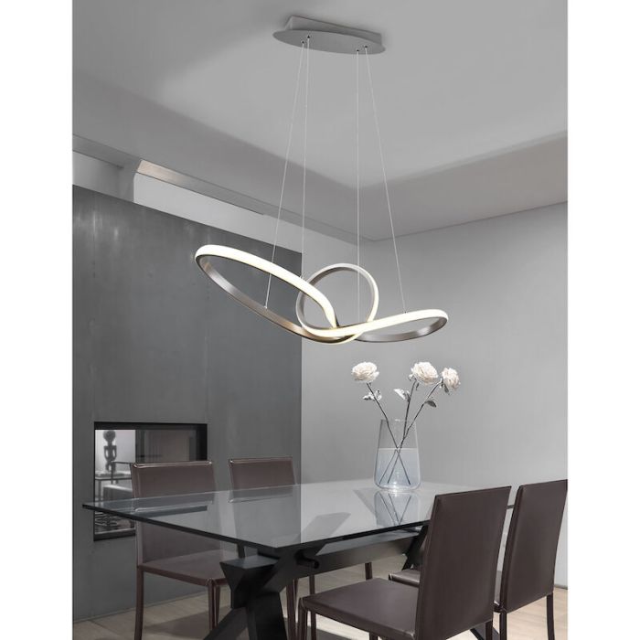 Suspension moderne nickel, Jonny, 28W, 3000K LED