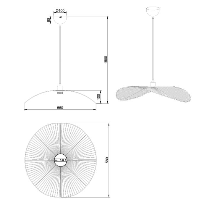 Suspension en papier marronne, Lykke