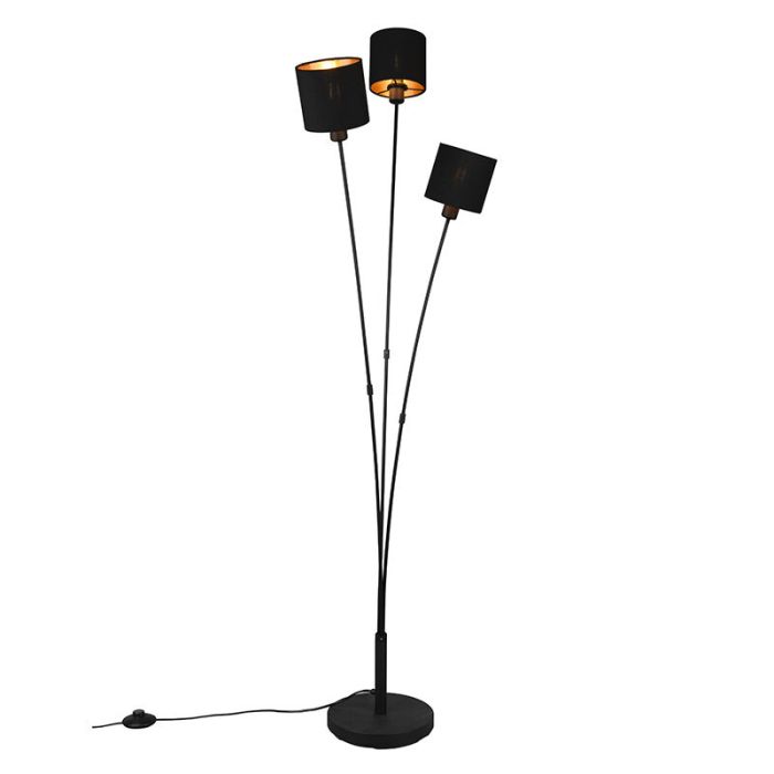 Lampadaire moderne noir, Koge, avec interrupteur