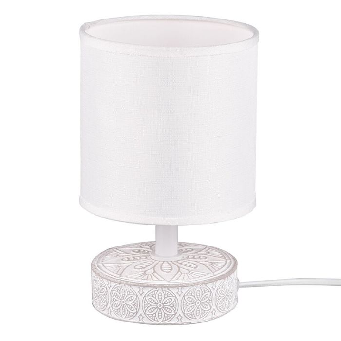 Lampe de table en céramique blanche, Lola, avec interrupteur