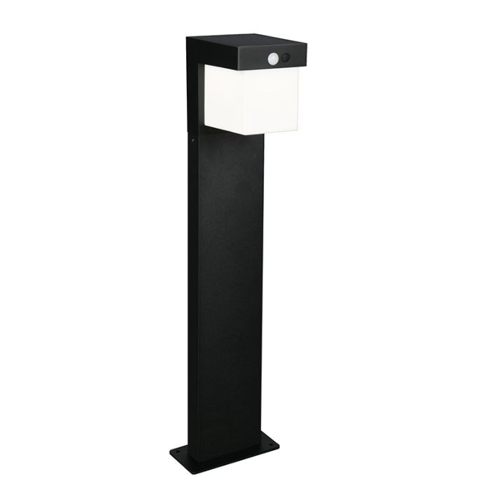 Lampadaire extérieur solaire moderne noir, Kadija, 5,5W, 4000K LED, IP44