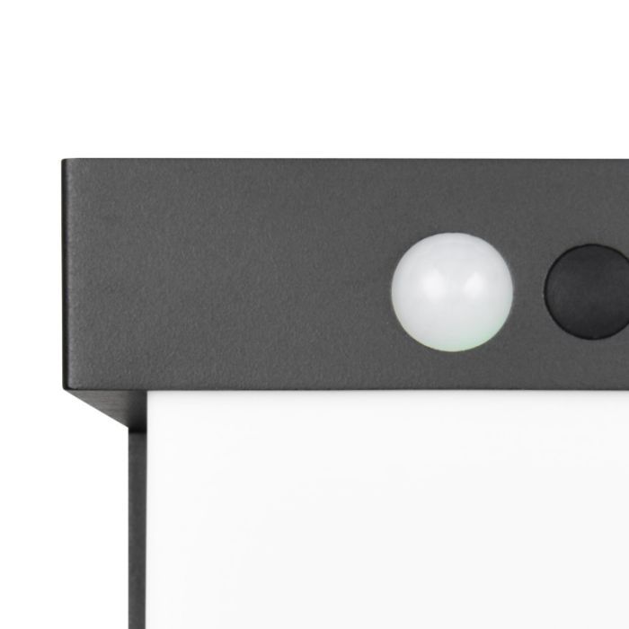 Lampadaire extérieur solaire moderne noir, Kadija, 5,5W, 4000K LED, IP44