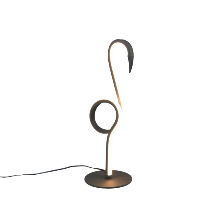 Lampe de table design noire, Puk, 6W, 3000K LED, avec interrupteur