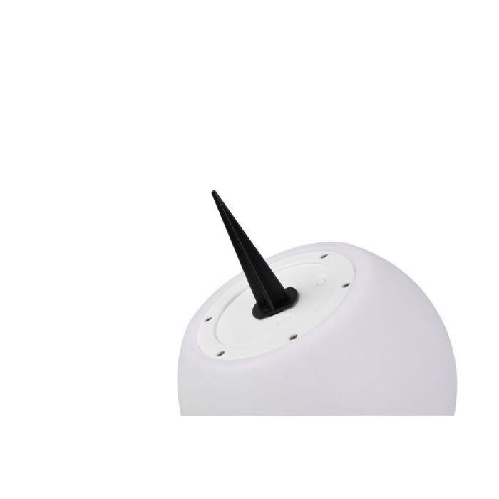 Spot à piquer solaire moderne blanc, Yavuz, 0,5W, RGBW LED, IP67, avec télécommande