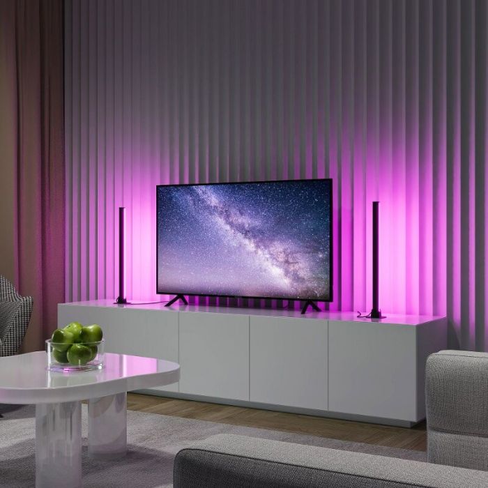 Lampe de table moderne noire, Wissal, 5W, RGB LED, avec télécommande