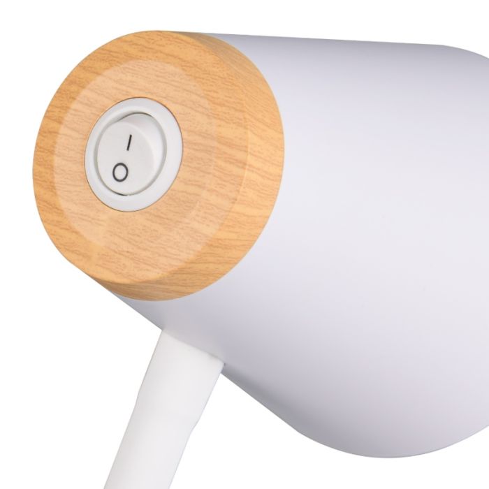 Lampe de table moderne blanche, Rahul, 4,5W, 3000K LED, avec interrupteur