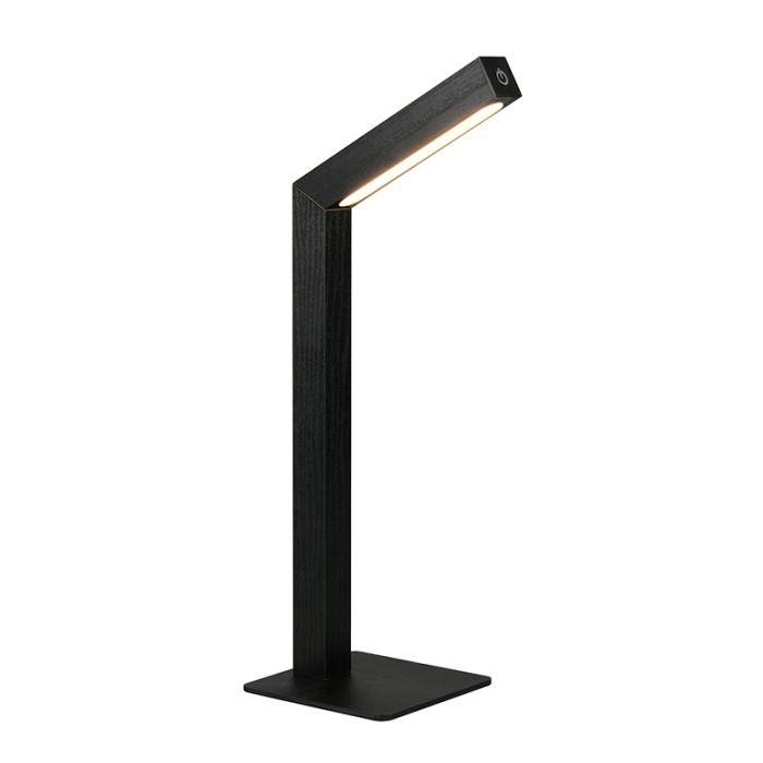 Lampe de table rechargeable moderne noire, Reijer, 2W, 3000K LED, avec variateur tactile