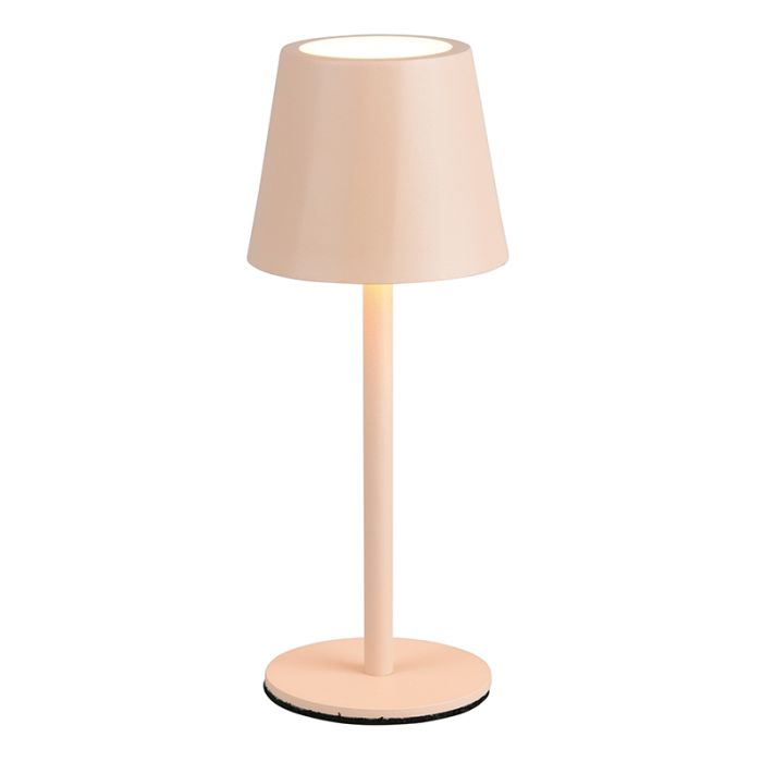 Lampe de table rechargeable en métal marronne, Priya, 1,6W, blanc chaud à froid réglable LED, gradable en 3 étapes