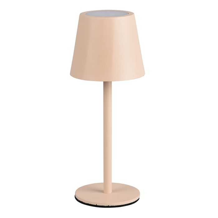 Lampe de table rechargeable en métal marronne, Priya, 1,6W, blanc chaud à froid réglable LED, gradable en 3 étapes