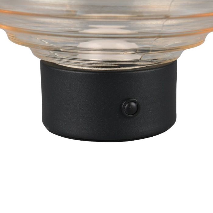 Lampe de table rechargeable rétro noire, Walid, 2W, 3000K LED, avec variateur tactile