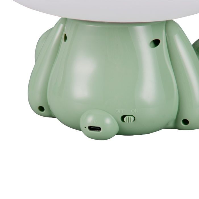 Lampe de table pour enfants en plastique verte, Lumibear, 0,3W, RGB LED, avec interrupteur