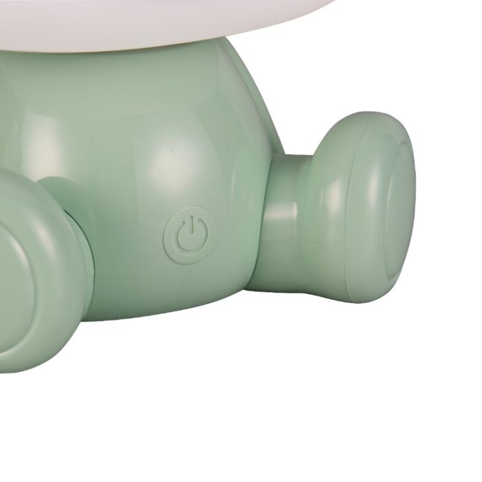 Lampe de table pour enfants en plastique verte, Lumibear, 0,3W, RGB LED, avec interrupteur