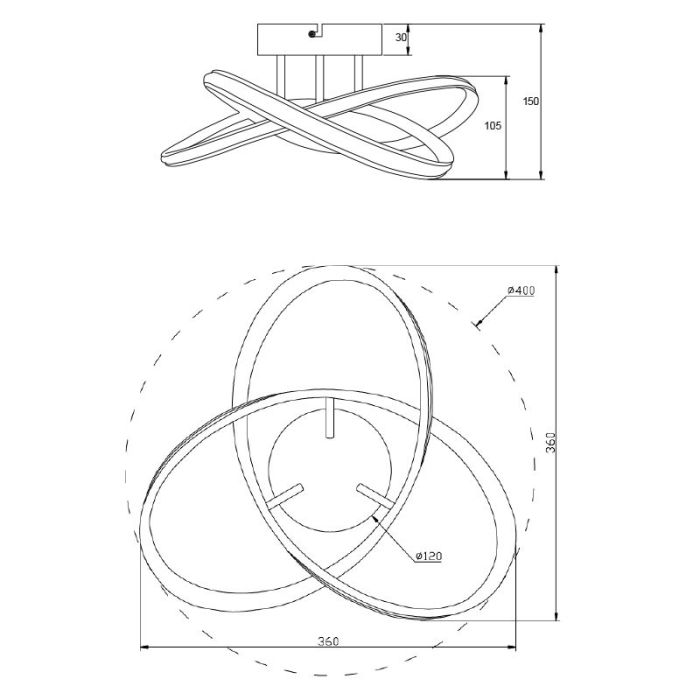 Plafonnier design blanc, Suat, 16W, 4000K LED