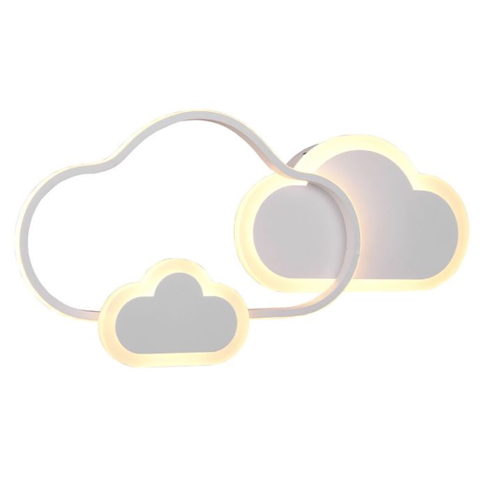 Plafonnier pour enfants moderne blanc, Cemil, 29W, RGBW LED, avec télécommande