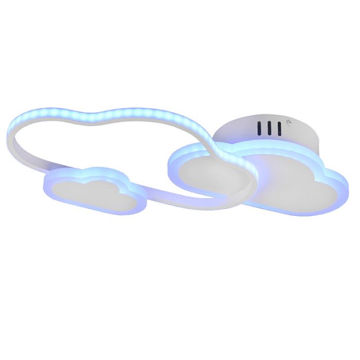 Plafonnier pour enfants moderne blanc, Cemil, 29W, RGBW LED, avec télécommande