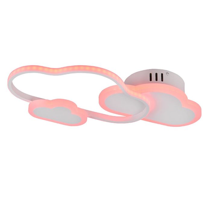 Plafonnier pour enfants moderne blanc, Cemil, 29W, RGBW LED, avec télécommande