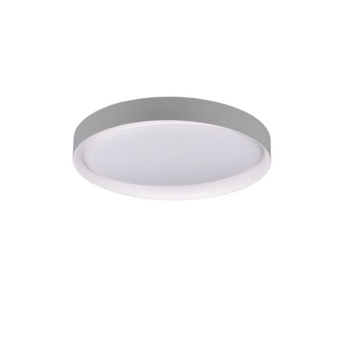 Lampe plafond moderne grise, Joas, 24W, blanc chaud à froid réglable LED, avec télécommande