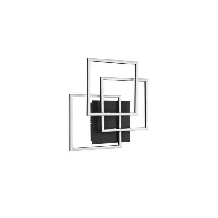 Lampe plafond moderne noire, Bibiana, 28W, blanc chaud à froid réglable LED, avec télécommande