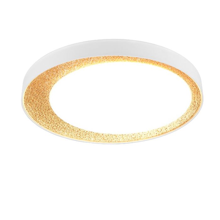Lampe plafond moderne dorée, Nurettin, 24W, blanc chaud à froid réglable LED, gradable en 3 étapes