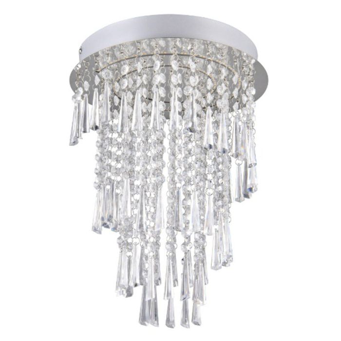 Lustre design chromé, Sjon, 18W, blanc chaud à froid réglable LED, gradable en 3 étapes