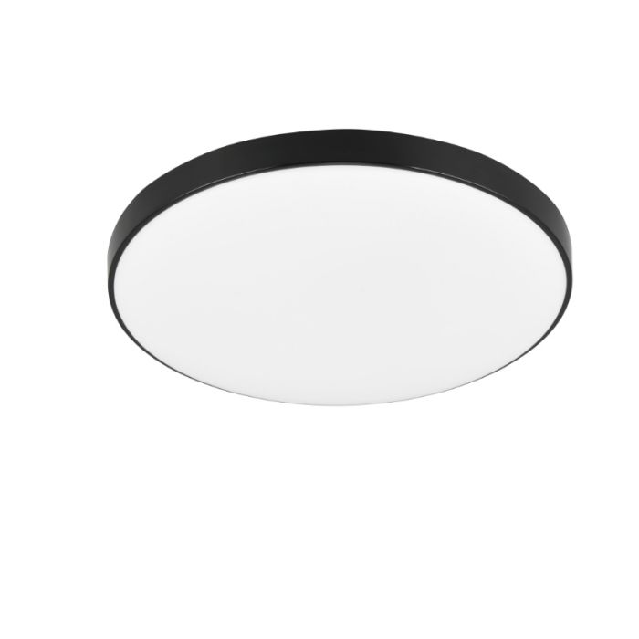 Lampe plafond en plastique noire, Sharde, 18W, 4000K LED, IP44