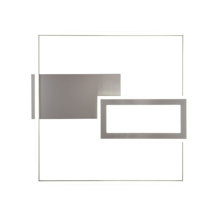 Lampe plafond design nickel, Shun, 32W, blanc chaud à froid réglable LED
