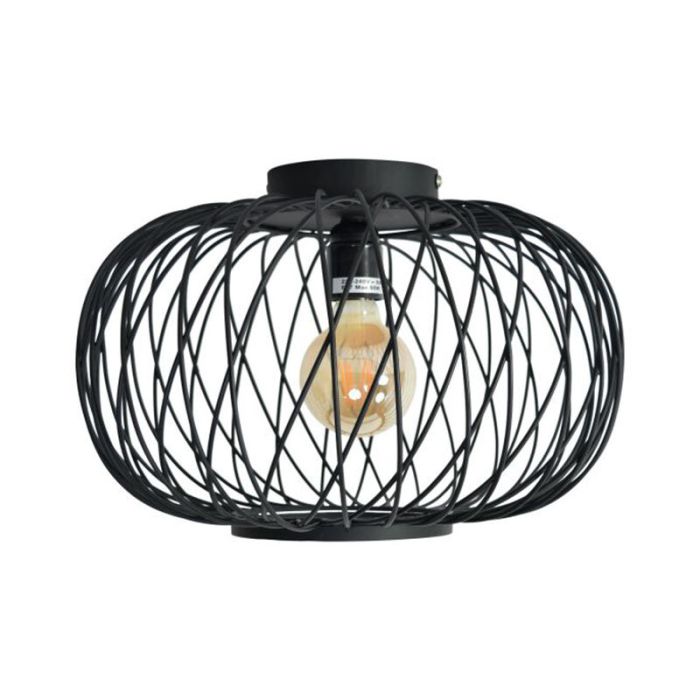 Lampe plafond noire industrielle, Karly