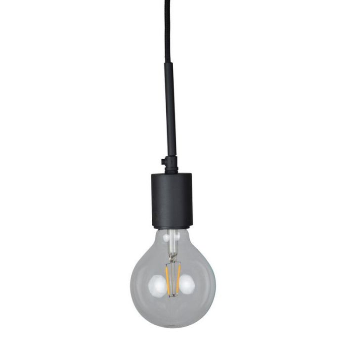 Suspension sans abat-jour noire industrielle, Bolb