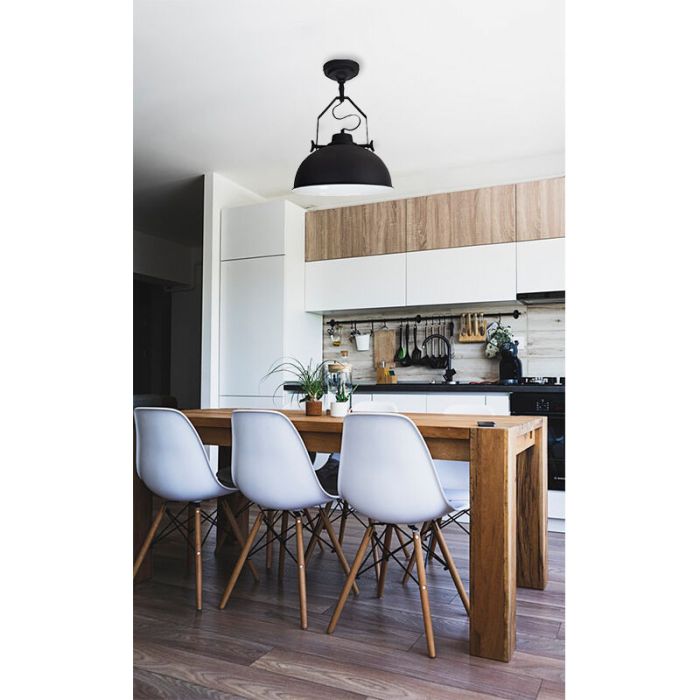 Lampe plafond noire industrielle, Fellen