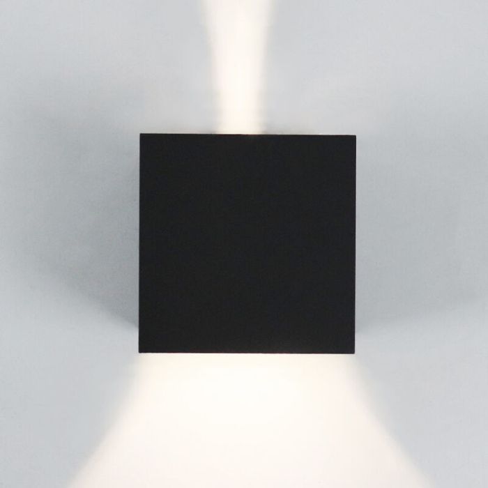 Lot de 10 applique up and down noire moderne, Dion, 6W, 3000K LED, IP65