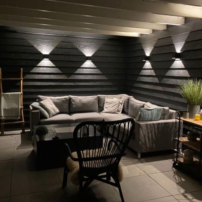Lot de 10 applique up and down noire moderne, Dion, 6W, 3000K LED, IP65