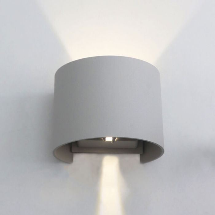 Applique up and down grise moderne, Dion, 6W, 3000K LED, IP65