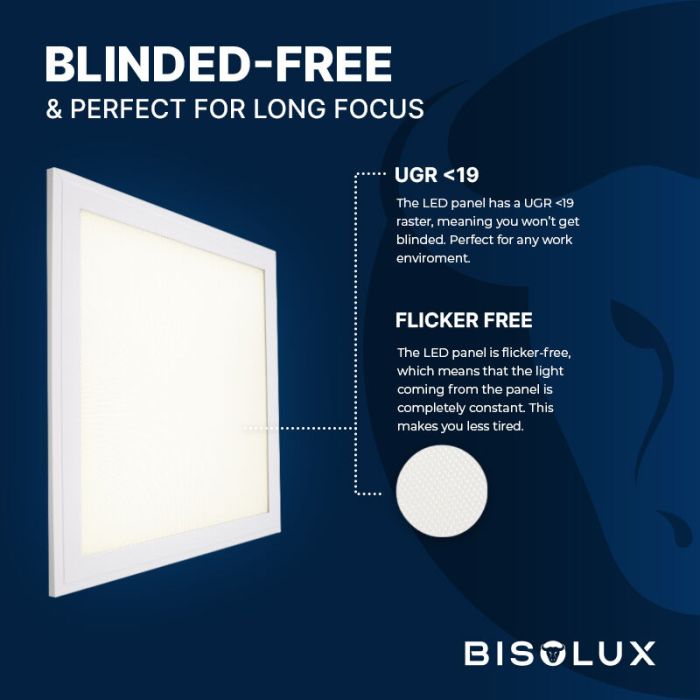 Panneau LED 62x62 cm - Bisolux Master - 38W - 3000K