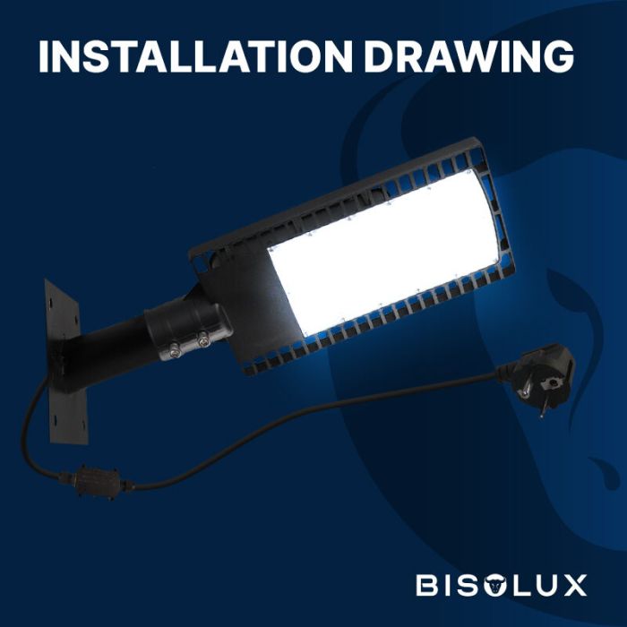 Bisolux réverbère LED Garry, 90W, 6000K, garantie de 5 ans