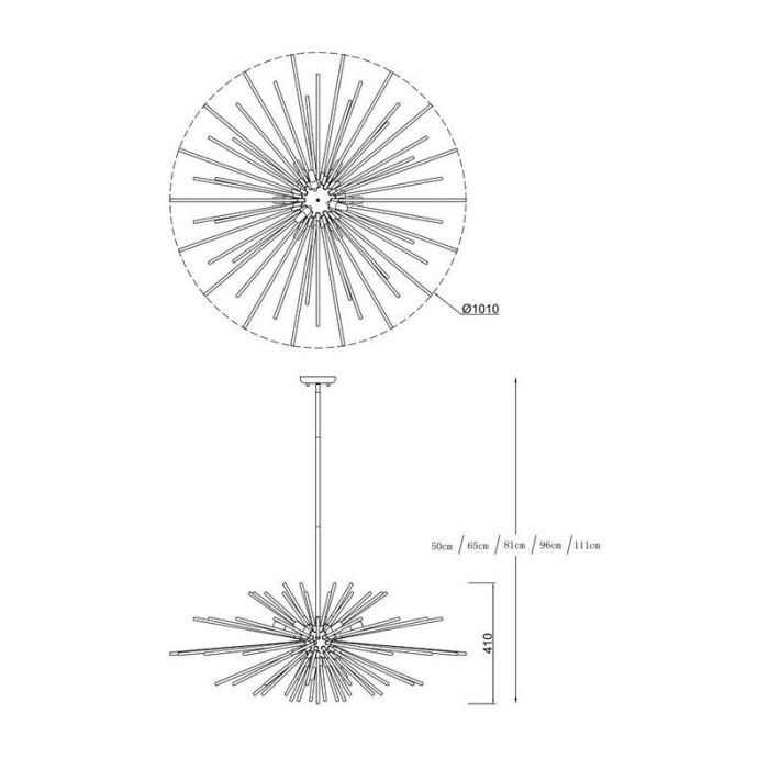 Suspension dorée design, Milos