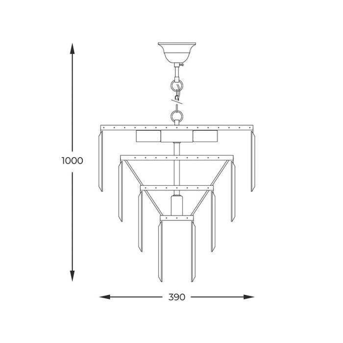 Suspension chromée design, Kajol
