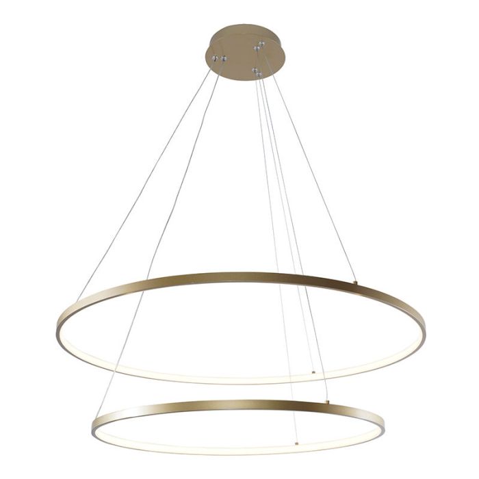 Suspension dorée design, Kubra, 60W, blanc chaud à froid réglable LED
