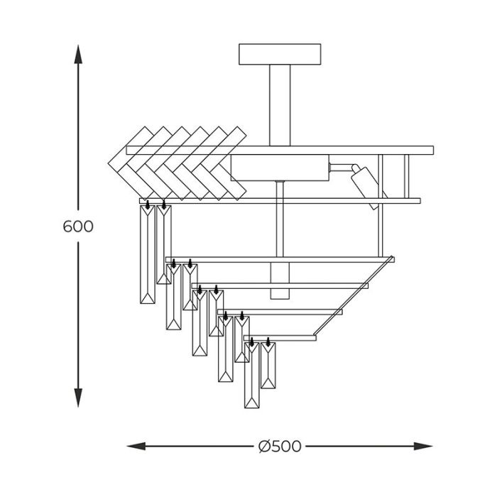 Plafonnier doré design, Jetske