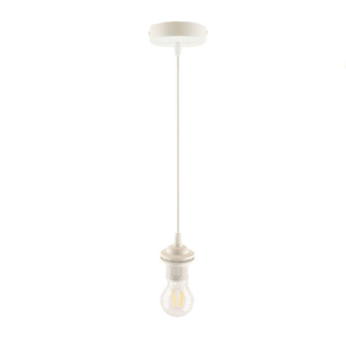 Suspension sans abat-jour blanche moderne, Rika